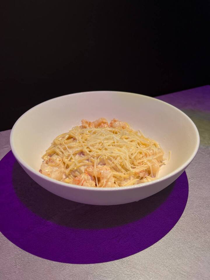 Паста с жаренными креветками 